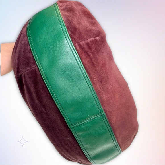 🍀Vintage Juicy Couture Royal Couture Chain Shoulder Bag Hobo Brown Purple Green - Picture 4 of 10